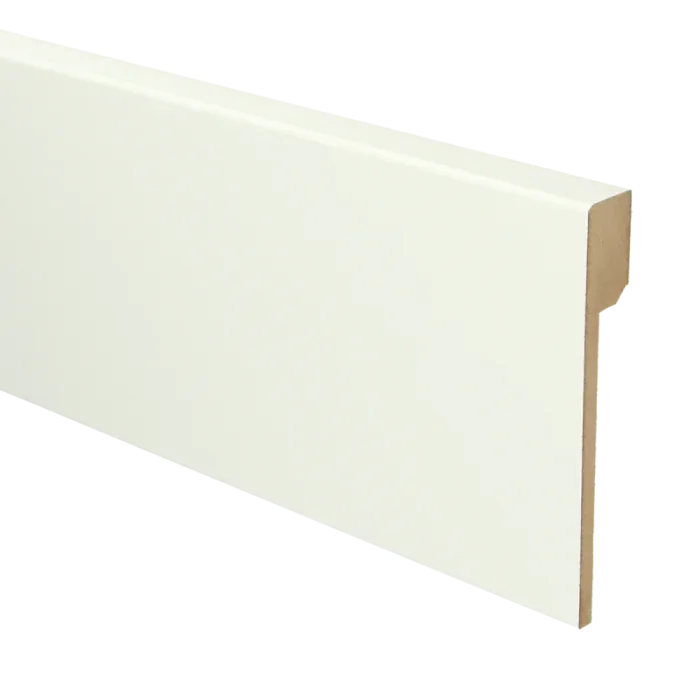 Tijdelijk Beschikbaar Vochtwerende MDF Overzetplint Modern 18x120mm Gelakt Verkeerswit RAL9016 - 16543