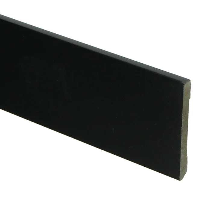 Vochtwerende MDF plint Modern Recht 6x55mm Zwart Gelakt RAL9005 - 16567 Meest Verkocht