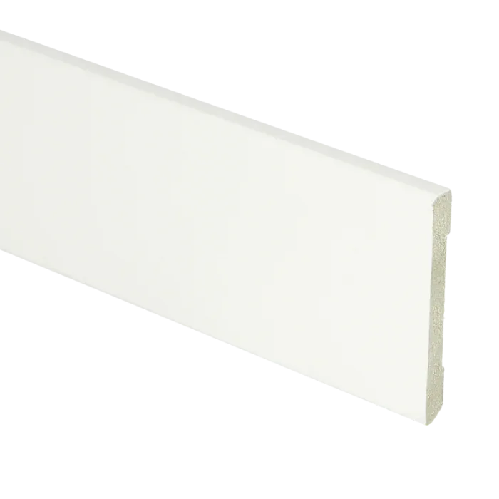Vochtwerende MDF plint Modern 6x55mm Gelakt Verkeerswit RAL9016 - 16564 Exclusieve Aanbieding