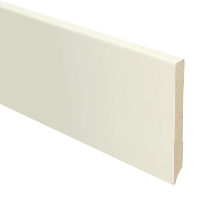Vochtwerende MDF plint Modern Recht 12x120mm Gelakt Katoen - 15703 Korting