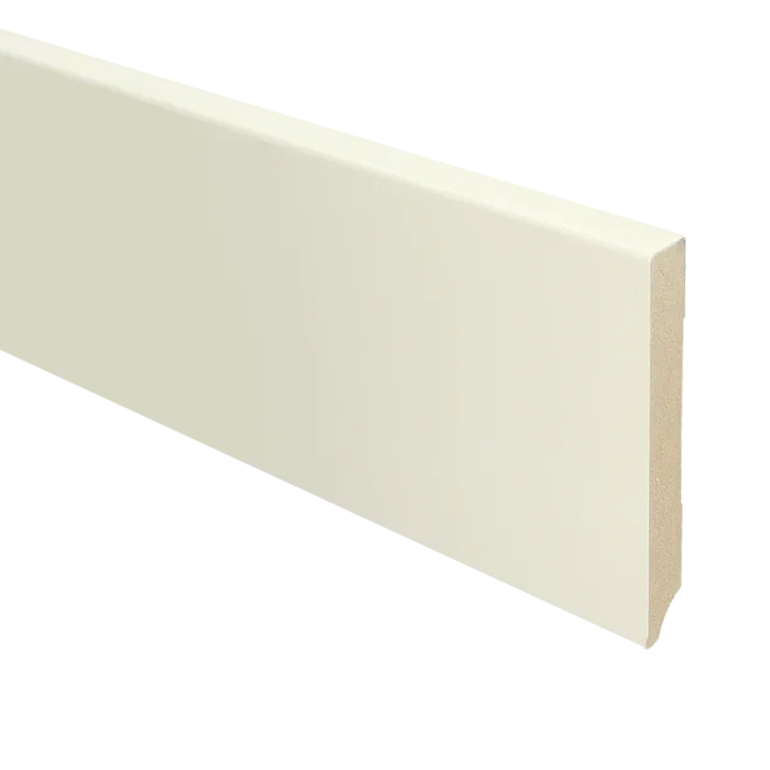 Gereduceerde Prijs Vochtwerende MDF plint Modern Recht 15x120mm Gelakt Katoen - 15706