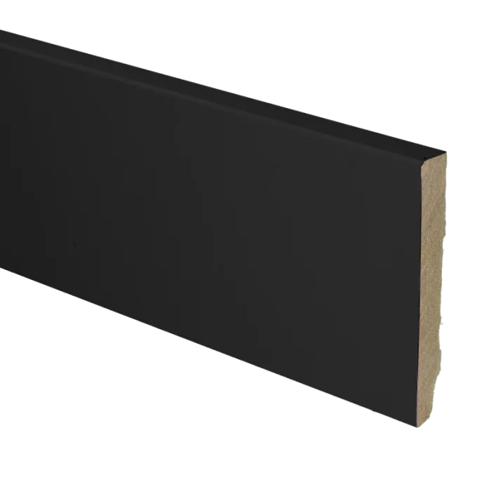 Shop Nu Vochtwerende MDF plint Modern Recht 12x90mm Zwart Folie - 16753