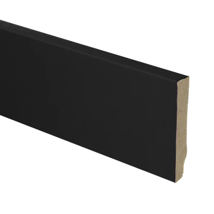 Vochtwerende MDF plint Modern Recht 12x70mm Zwart Folie - 16751 Must-Have