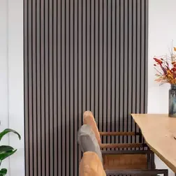 Tijdelijk Beschikbaar FLOER Akupanel XL Lino Grijsbruin 240x60 cm