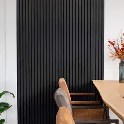 Goedkoop FLOER Akupanel XL Lino Zwart 240x60 cm