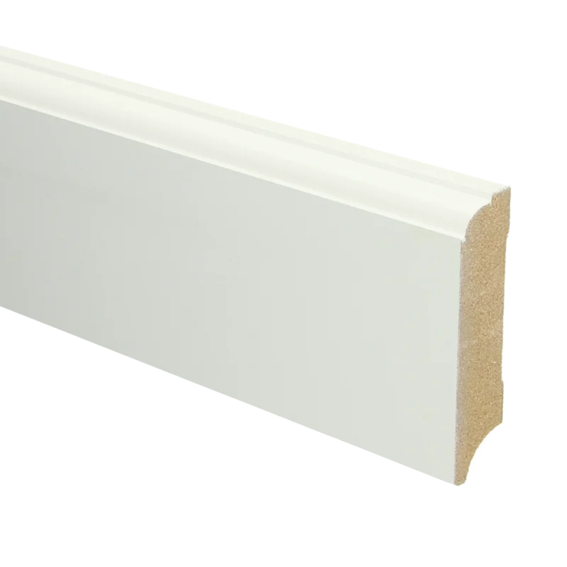 Premium MDF Eigentijdse Plint 70x18 RAL 9010 Zuiver Wit 16049