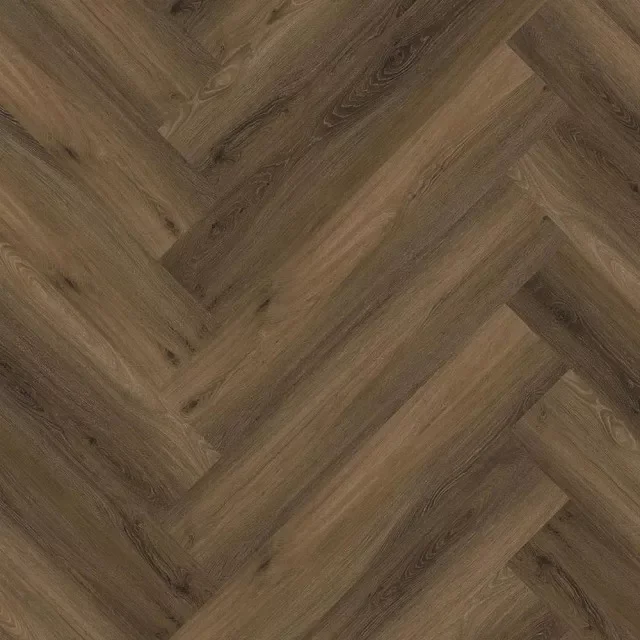 Premium Ligno Lijm PVC Strato visgraat warm brown 595x119x2,5mm 0,55