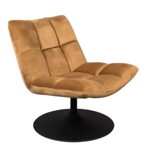 Lounge Chair Bar Velvet Golden Brown Meest Verkocht