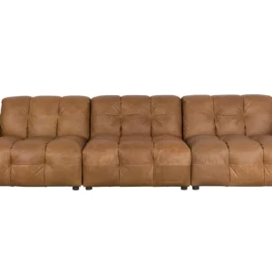 Sofa Hackman 4,5-Seater Leather Cognac Snelle Levering