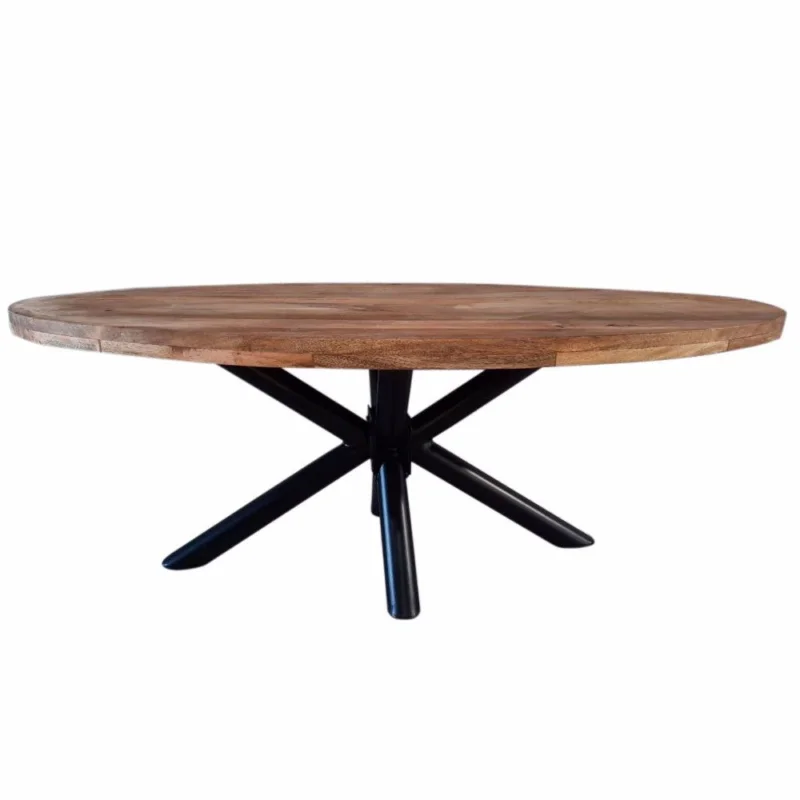 Seizoensaanbieding Industriële ovale eettafel 180x100