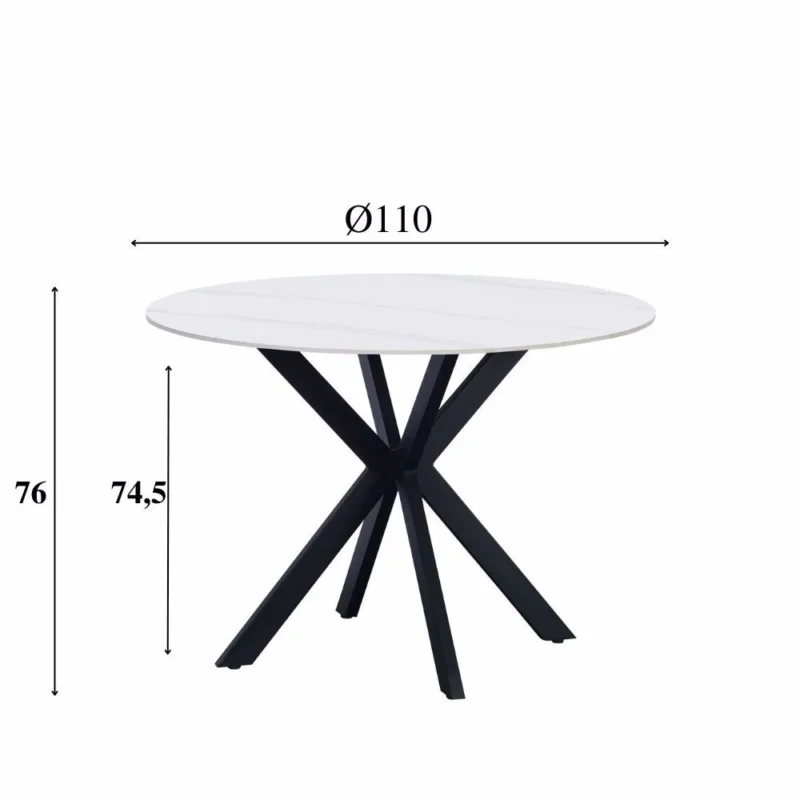 Premium Eettafel Guus 110 wit