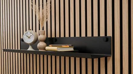 Tijdelijk Beschikbaar ter Hürne SilentDesign LivingWall Metallregal tief Arne Größe L Oberfläche schwarz