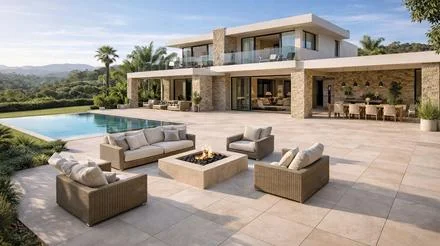 Terrassenfliesen Modern Concrete Beige 100 x 100 x 2 cm Populair